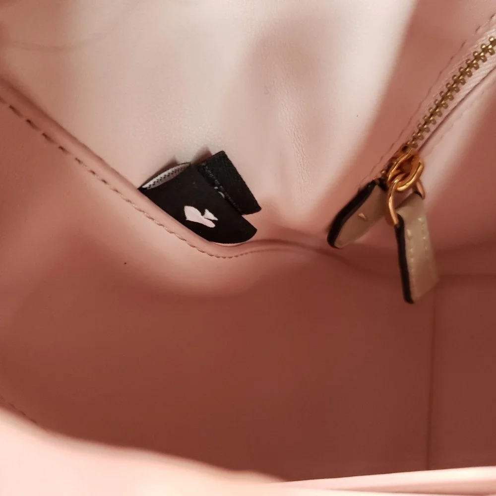 Kate‎ Spade Dakota Hobo Bag Womens Small Beige Leather Pink Lining Dust Bag
